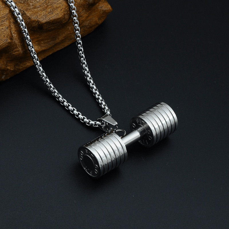Wear Your Passion for Fitness with Our Dumbbell Necklace Pendant