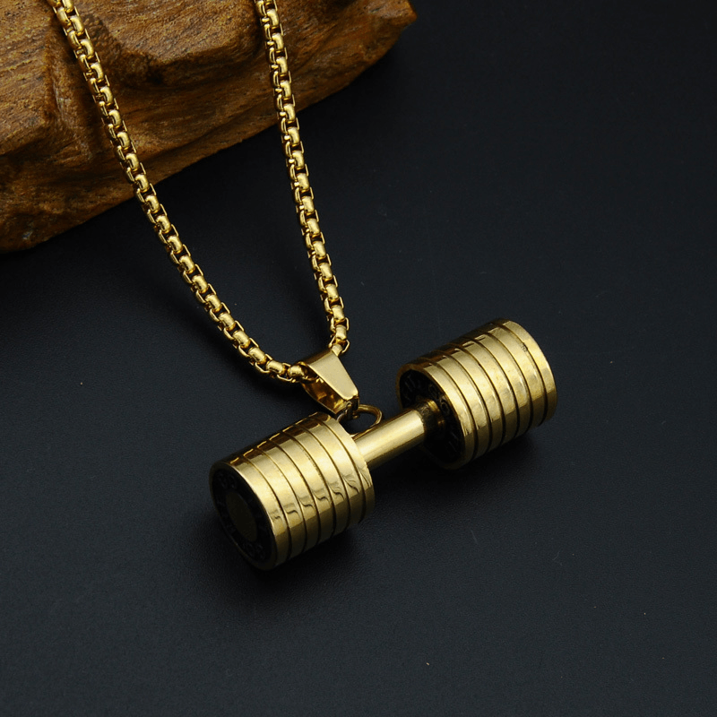 Wear Your Passion for Fitness with Our Dumbbell Necklace Pendant