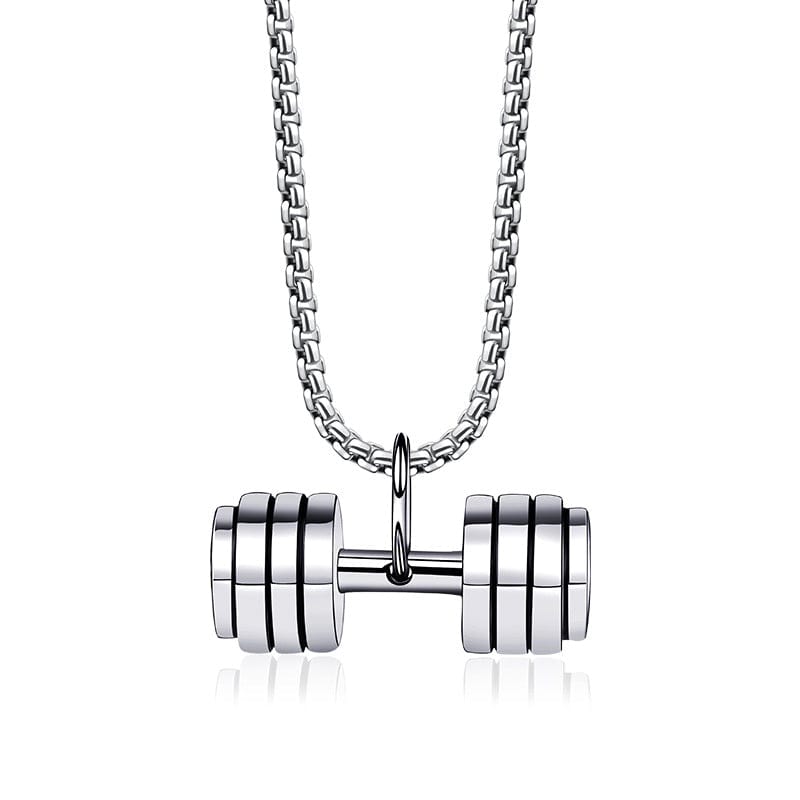 Wear Your Passion for Fitness with Our Dumbbell Necklace Pendant