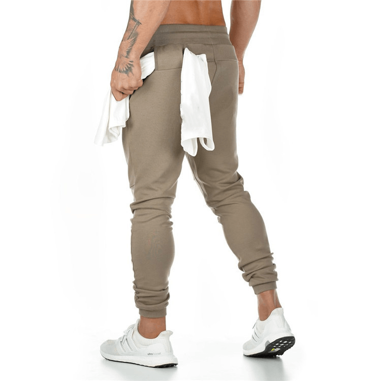 Sweat-Wicking Fitness Pants with Built-In Towel for Men