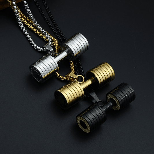 Wear Your Passion for Fitness with Our Dumbbell Necklace Pendant