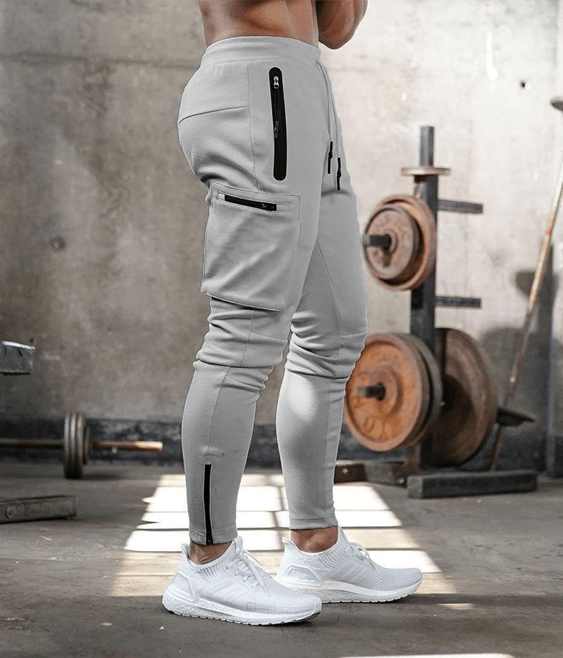 Sweat-Wicking Fitness Pants with Built-In Towel for Men