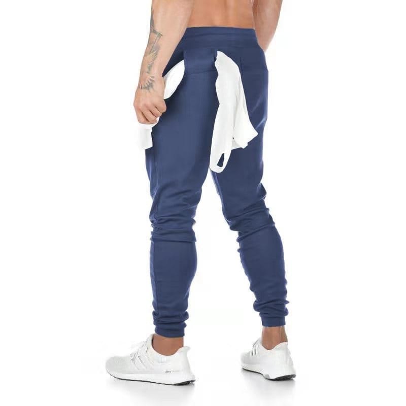 Sweat-Wicking Fitness Pants with Built-In Towel for Men