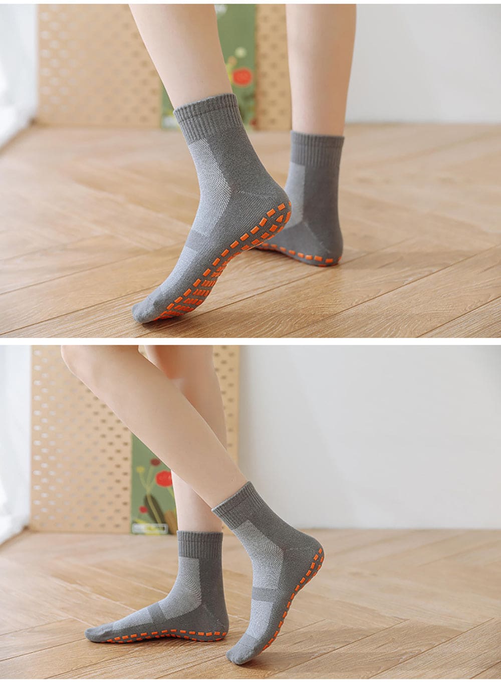 Find Balance and Stability with Our Non-Slip Orange Silicone Socks